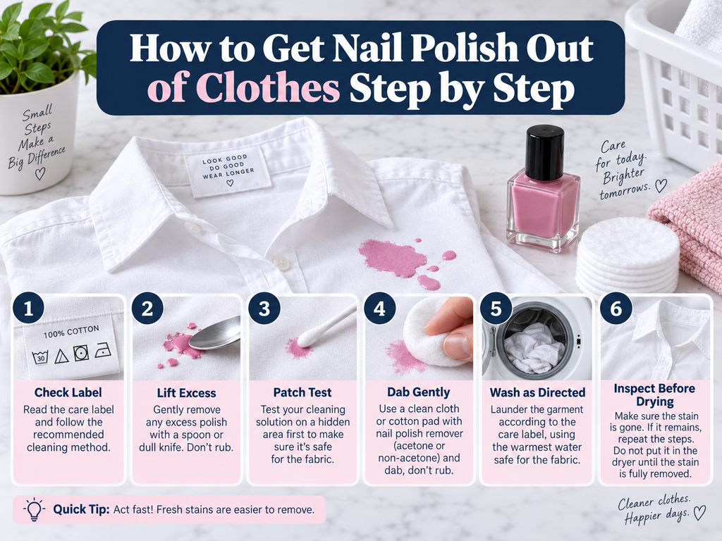 How to get nail polish out of clothes step by step safely