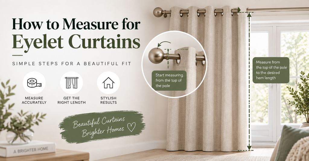 How to measure for eyelet curtains from the top of the curtain pole to the hem