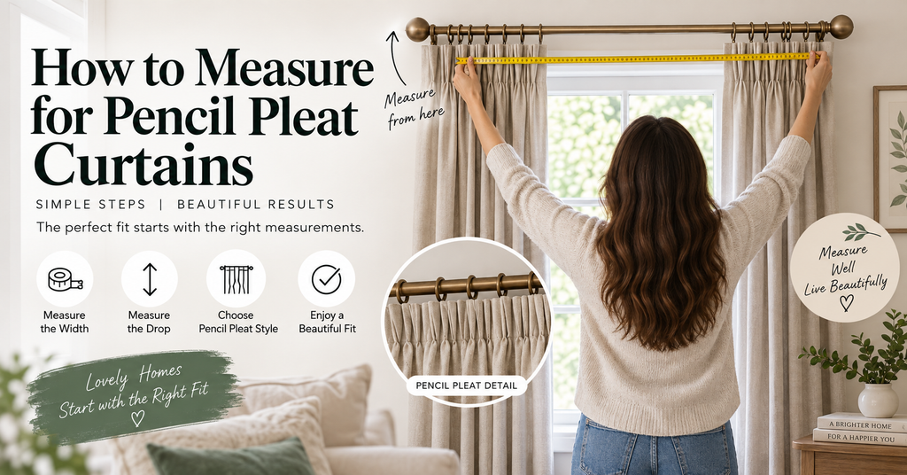 How to measure for pencil pleat curtains using a curtain pole and rings